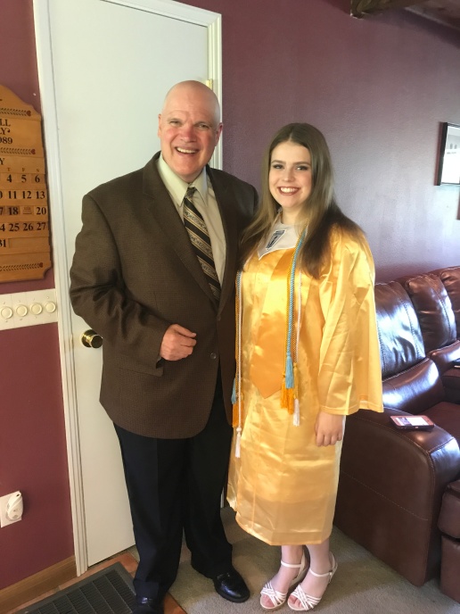 John and Maddie just before graduation in May of 2017.